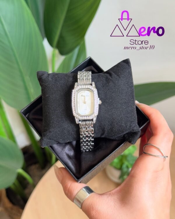 ساعه فضي طلاء ثابت