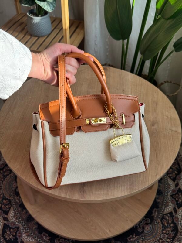 حقيبة لون اوف وايت مطعم بني (مع المداليه)