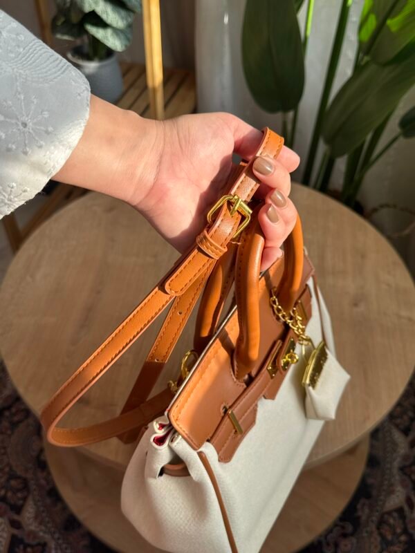 حقيبة لون اوف وايت مطعم بني (مع المداليه)