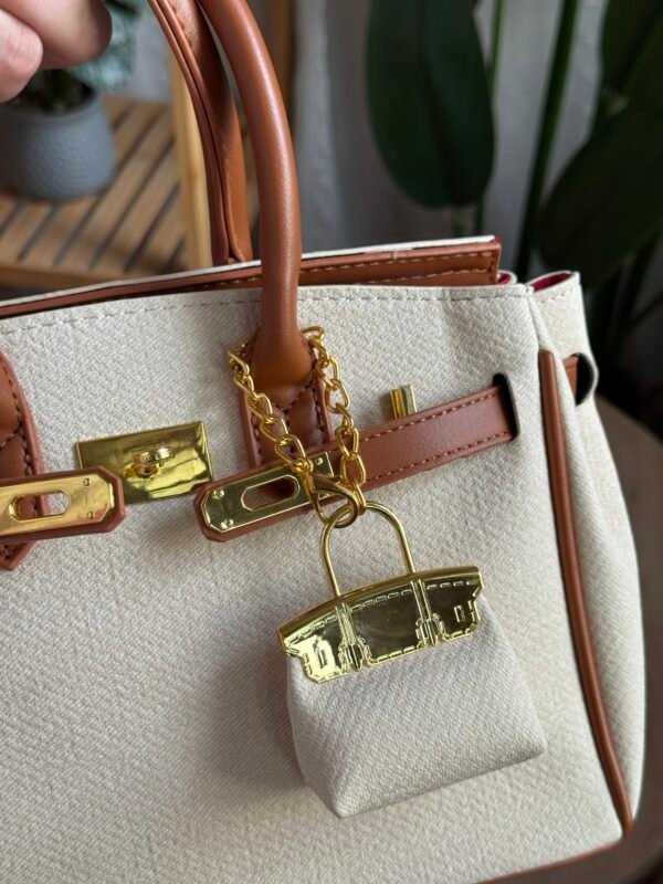 حقيبة لون اوف وايت مطعم بني (مع المداليه)