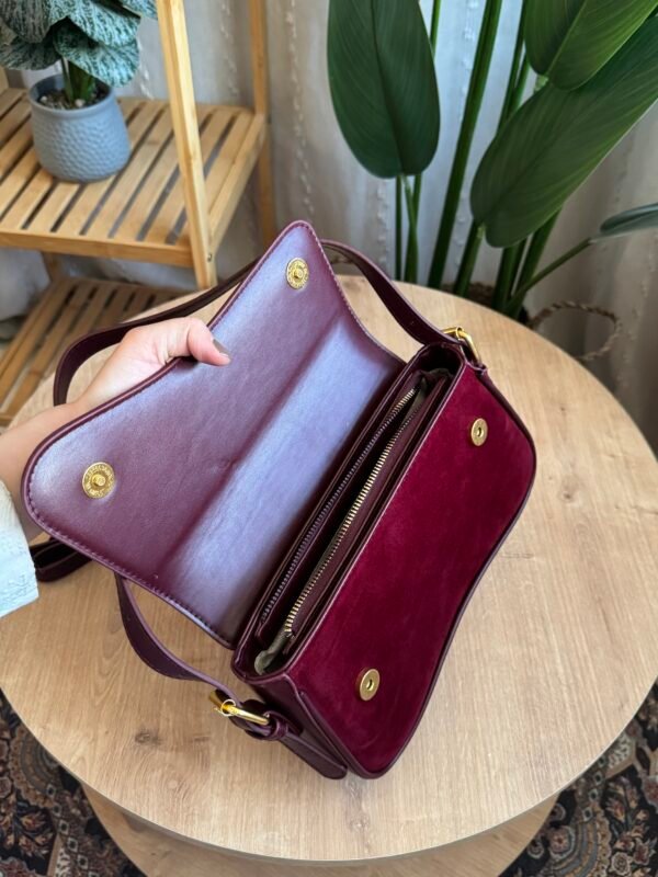 حقيبة مخمل لون ماروني