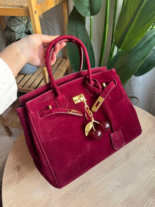 حقيبة مخمل لون ماروني