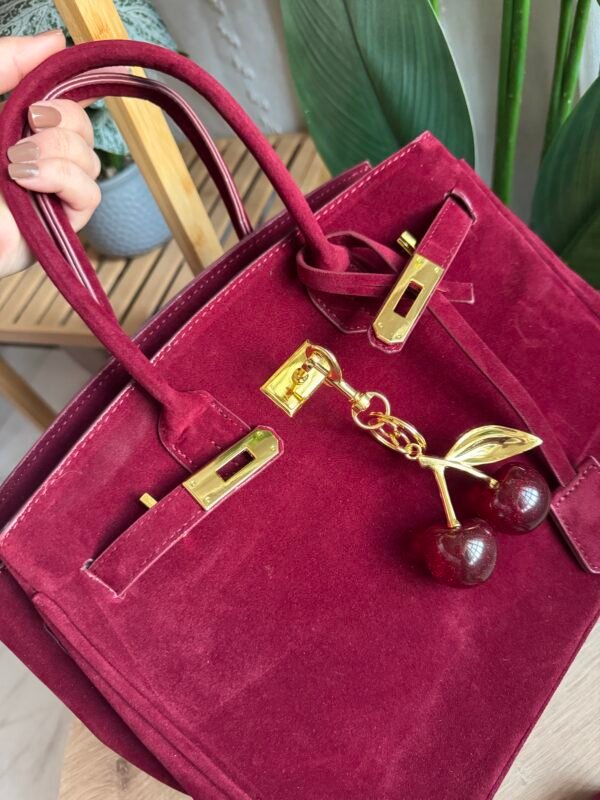 حقيبة مخمل لون ماروني