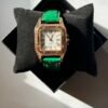 ساعه جلد اخضر