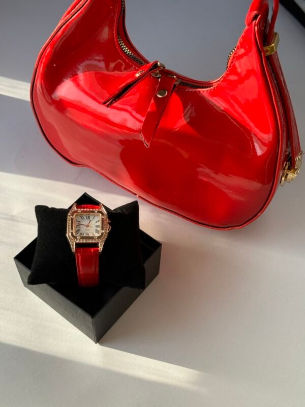 حقيبة لون احمر