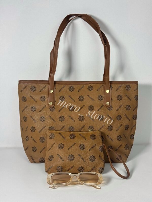 حقيبة لون حني مع جزدان