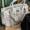 حقيبة قماش كتان فاخر لون اوف وايت