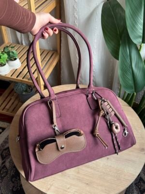 حقيبة مخمل لون ماروني(مع المداليات)